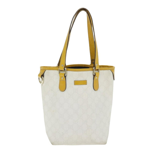 Gucci Gg Supreme White Leather Tote Bag ()