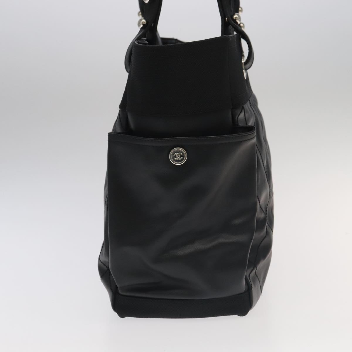 Chanel Biarritz Black Leather Tote Bag ()