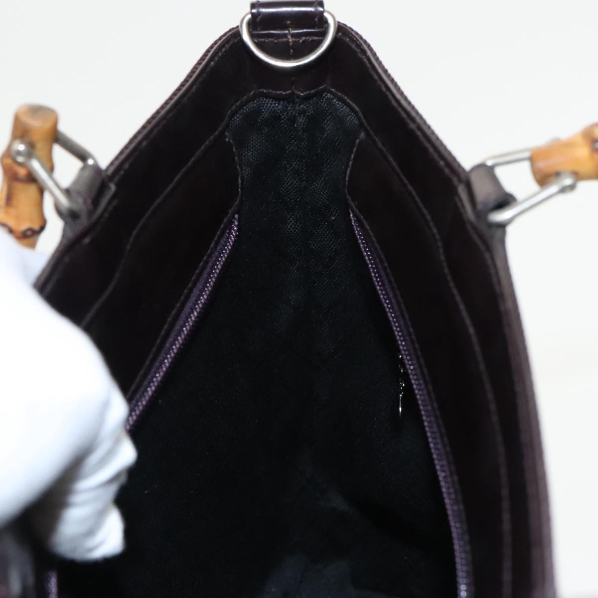 Gucci Bamboo Burgundy Synthetic Handbag ()