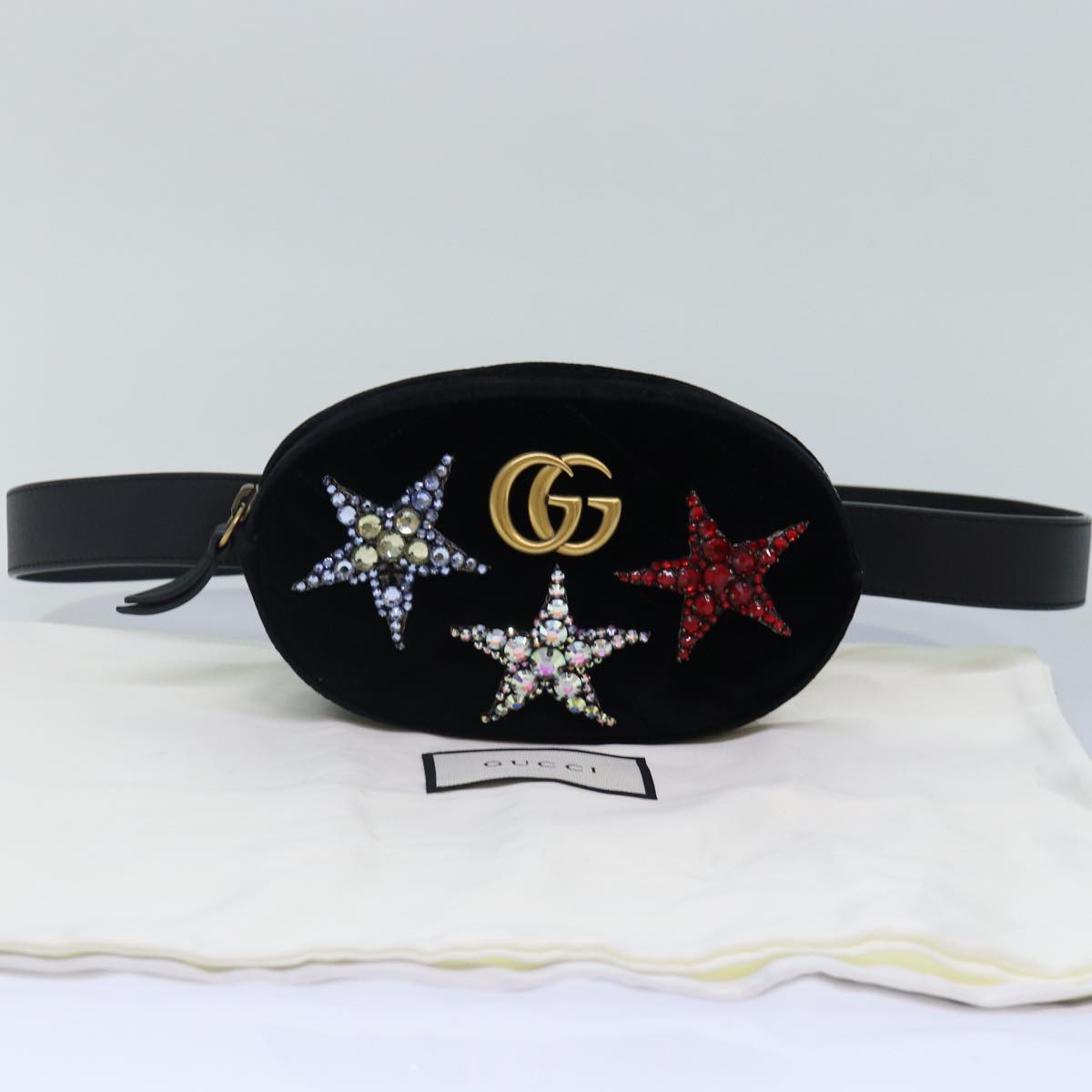 Gucci Gg Marmont Black Velvet Clutch Bag ()