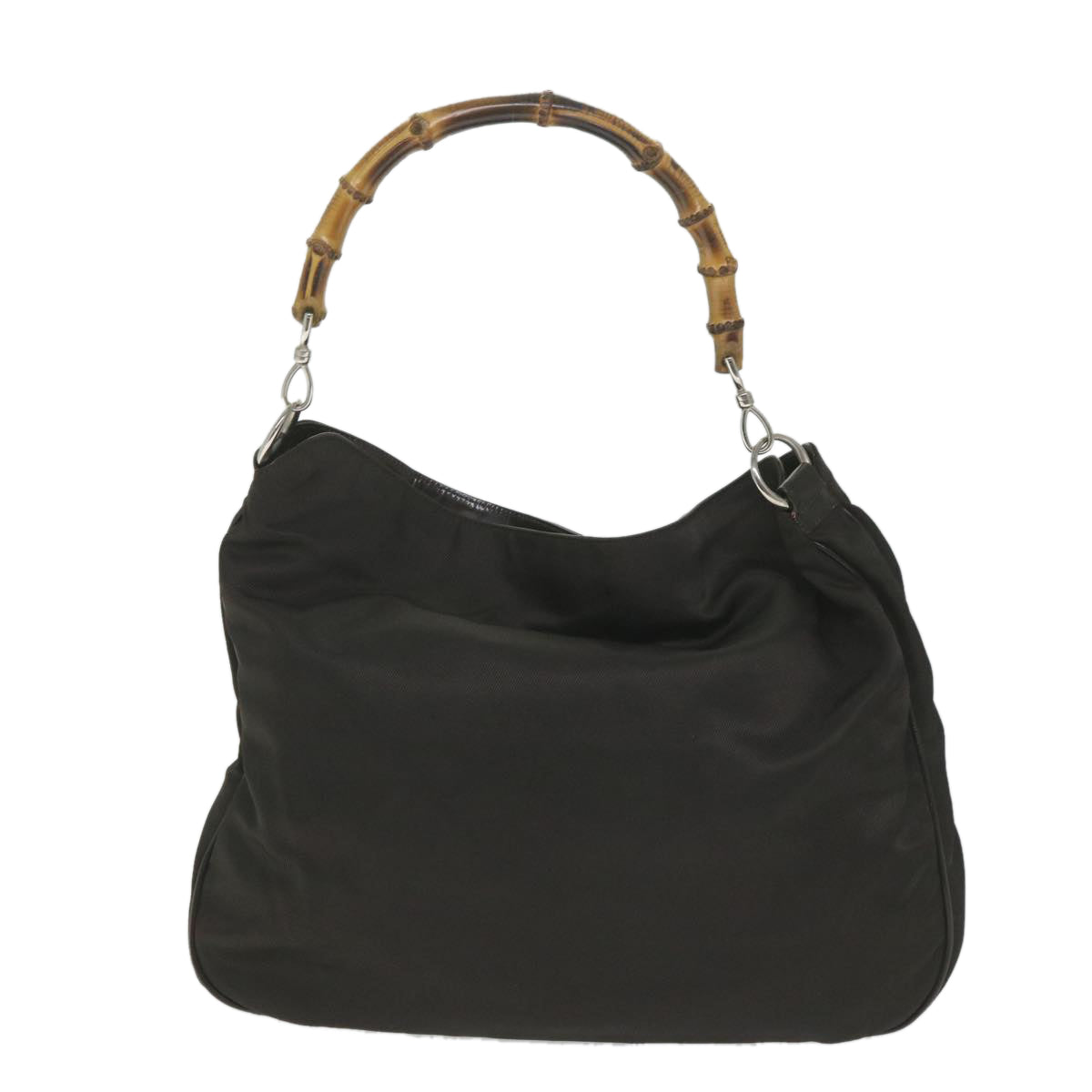 Gucci Bamboo Brown Canvas Shoulder Bag ()
