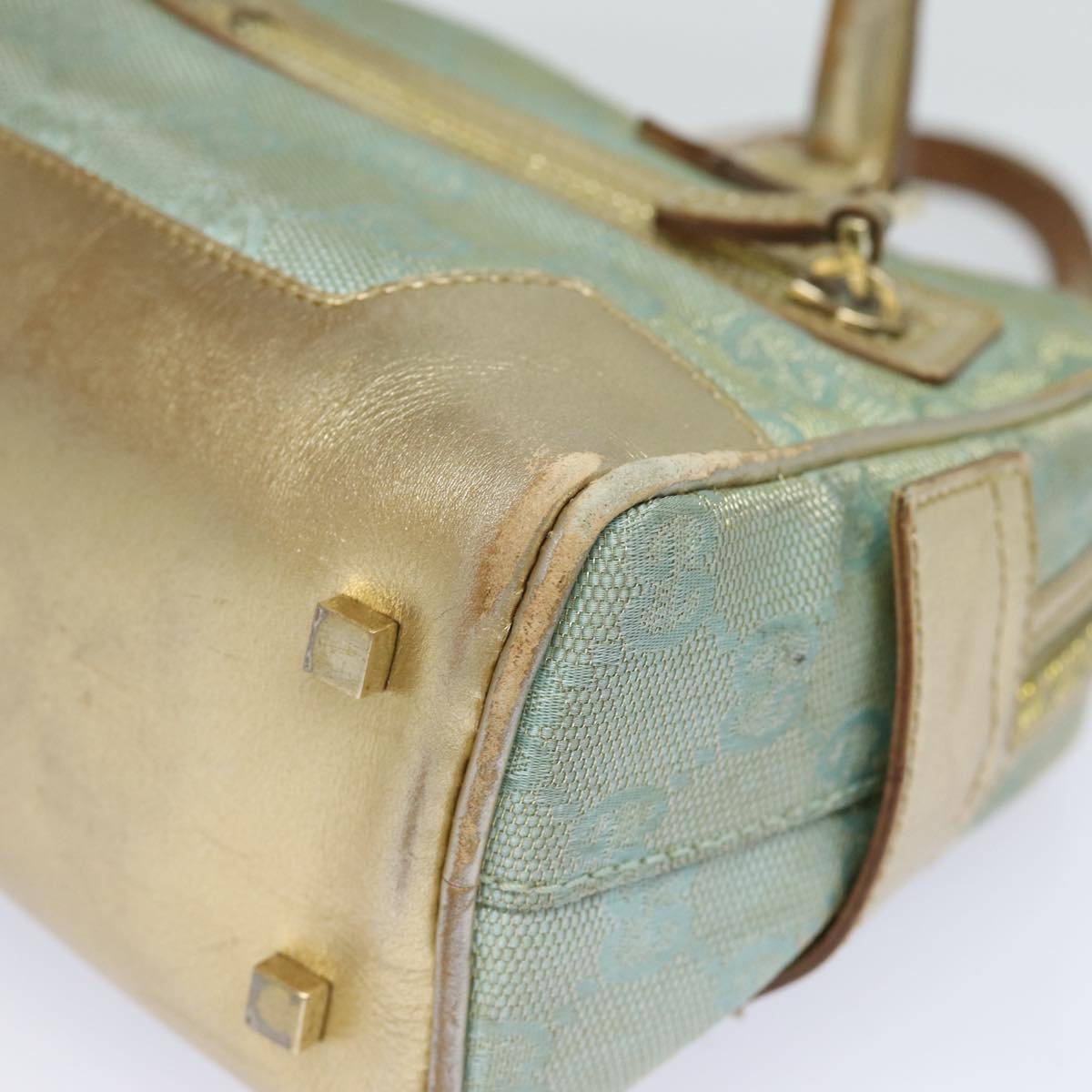 Gucci Bowling Blue Canvas Handbag ()