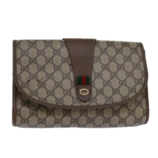 Gucci Sherry Beige Canvas Clutch Bag ()