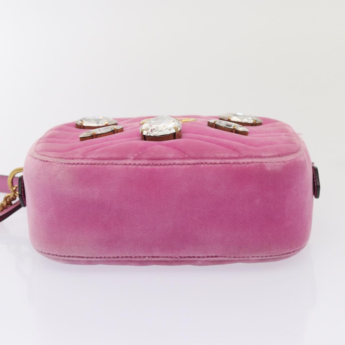Gucci Marmont Pink Velvet Shoulder Bag ()