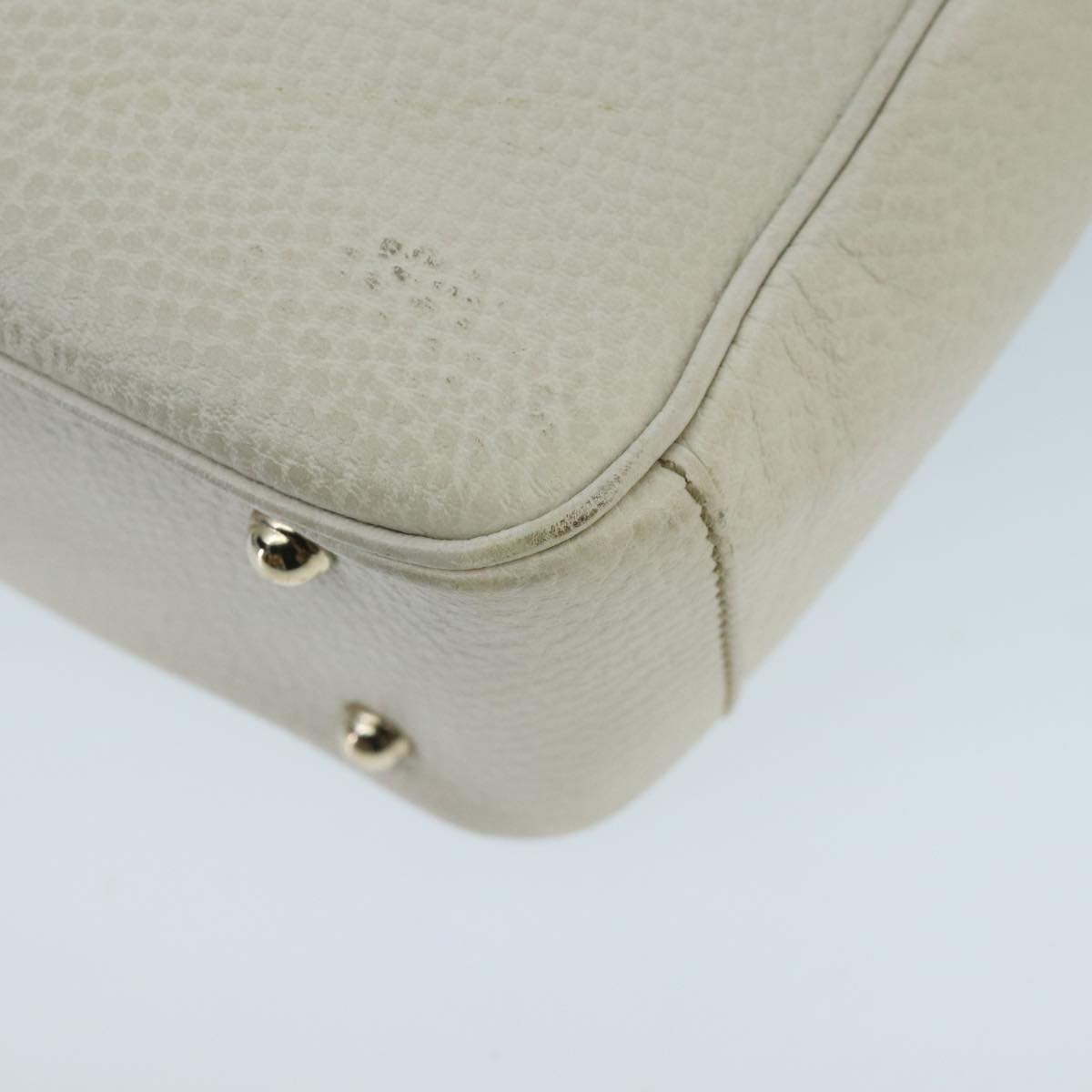 Gucci Bamboo White Leather Handbag ()