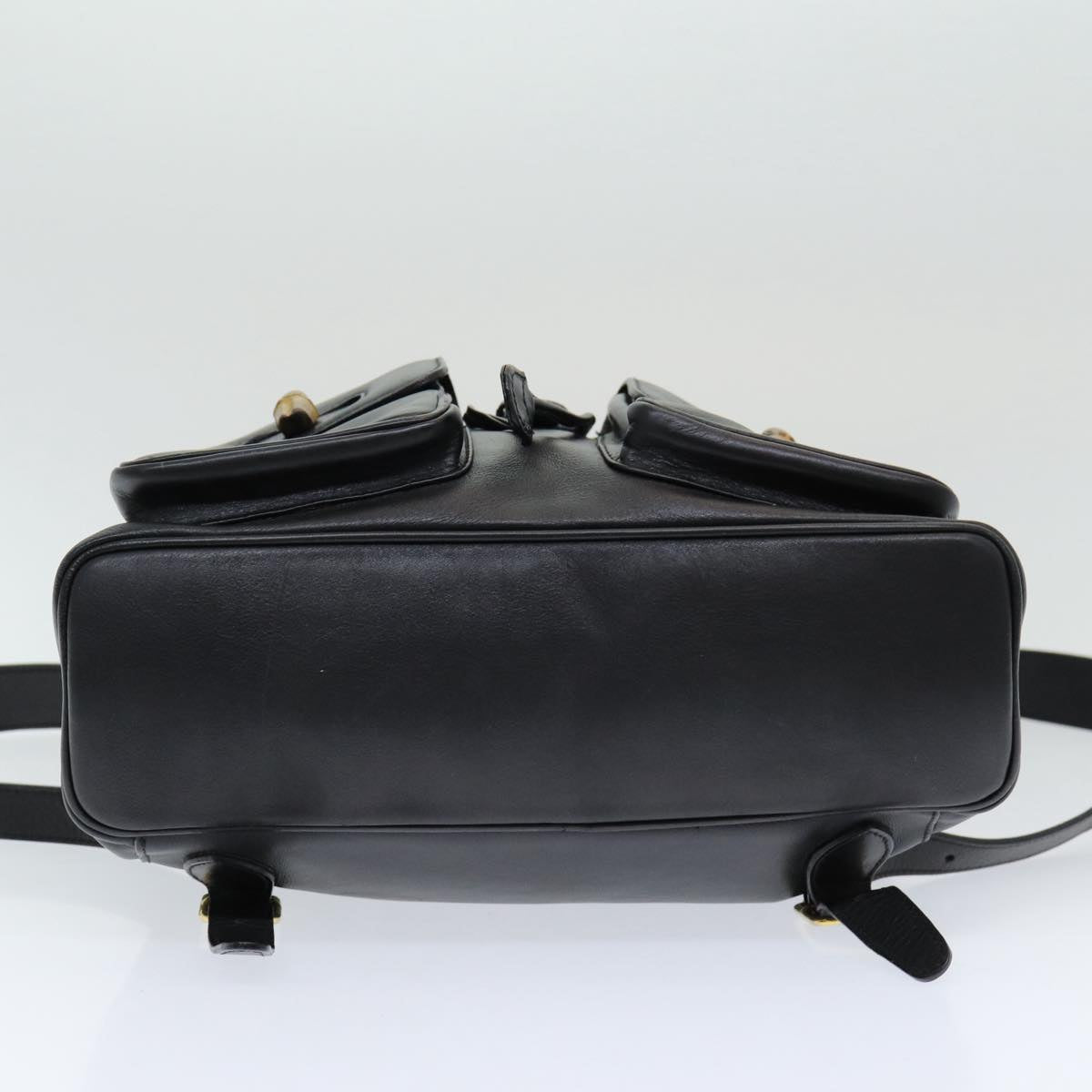 Gucci Bamboo Black Leather Backpack Bag ()