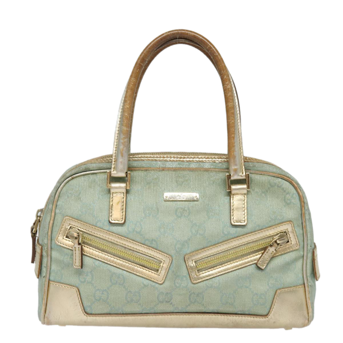 Gucci Bowling Blue Canvas Handbag ()
