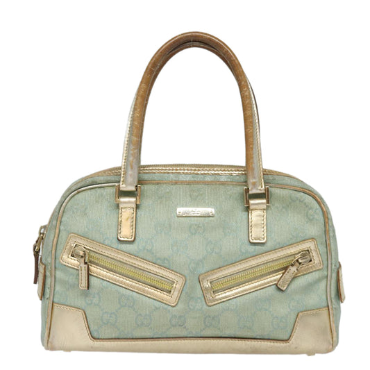 Gucci Bowling Blue Canvas Handbag ()