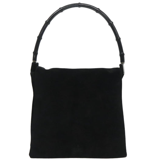 Gucci Bamboo Black Suede Shoulder Bag ()