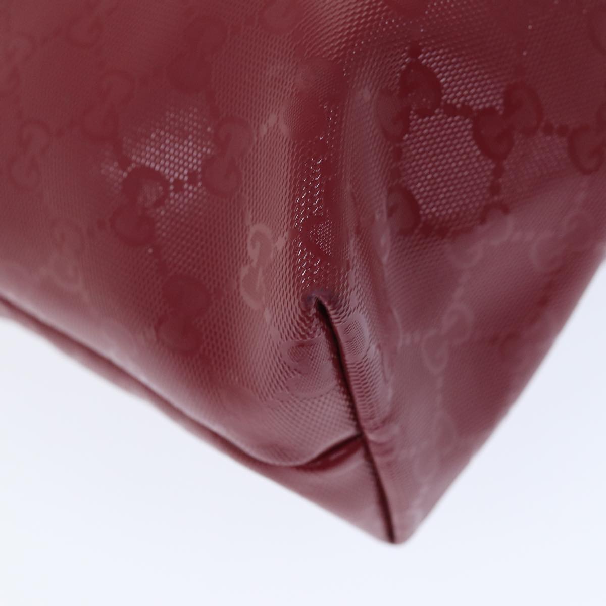 Gucci Gg Supreme Red Leather Tote Bag ()
