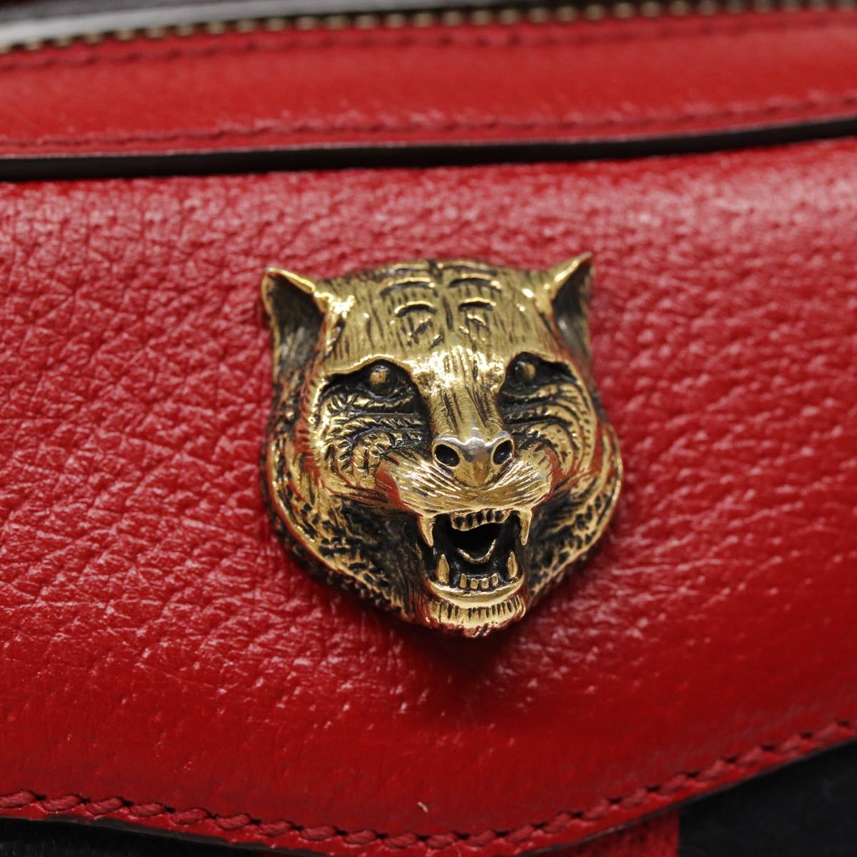 Gucci Animalier Red Leather Shoulder Bag ()