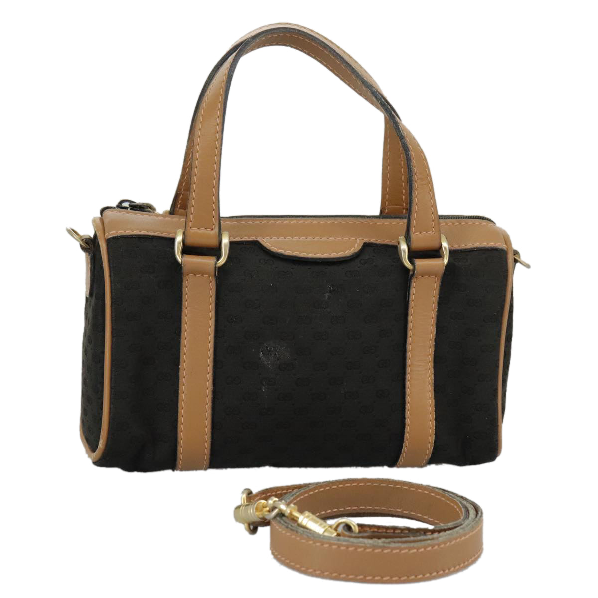 Gucci Micro Small Gg Canvas Black Canvas Handbag ()