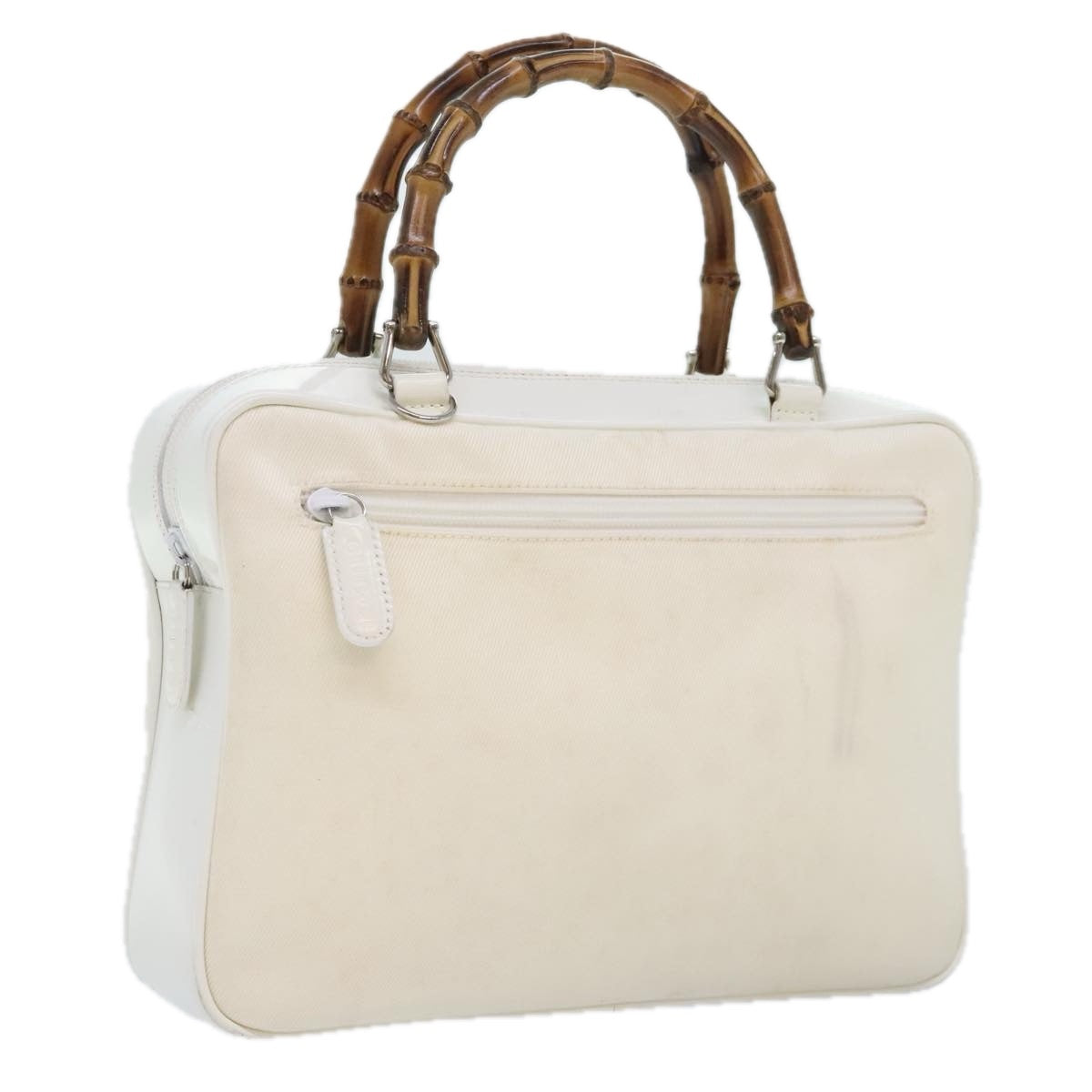 Gucci Bamboo White Leather Handbag ()