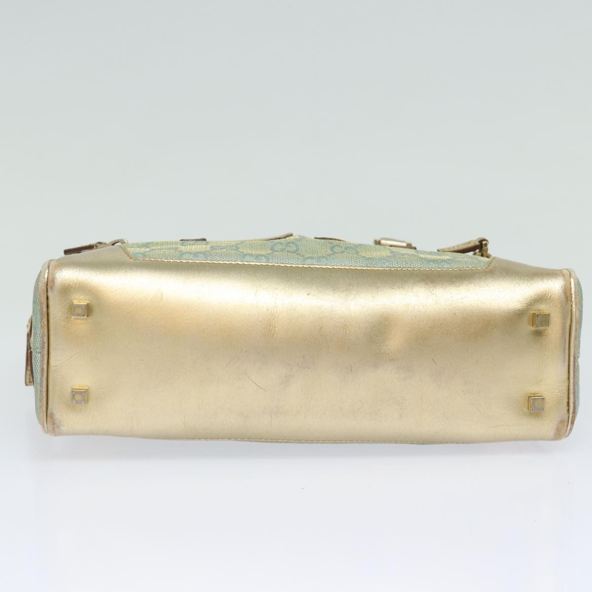 Gucci Bowling Blue Canvas Handbag ()