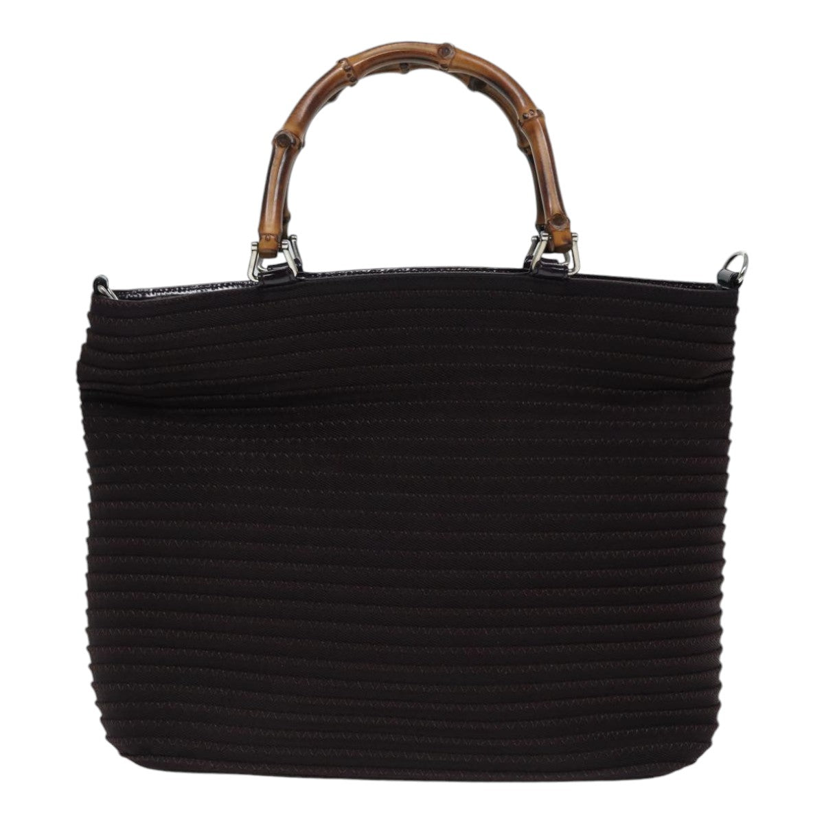 Gucci Bamboo Black Canvas Shoulder Bag ()