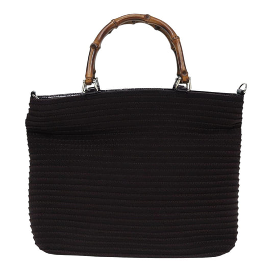 Gucci Bamboo Black Canvas Shoulder Bag ()