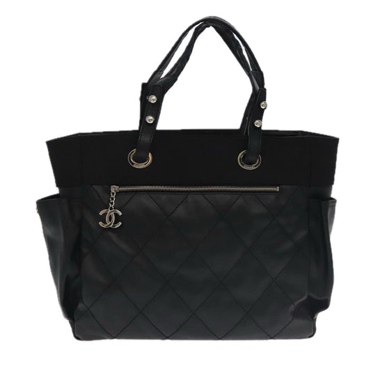 Chanel Biarritz Black Leather Tote Bag ()