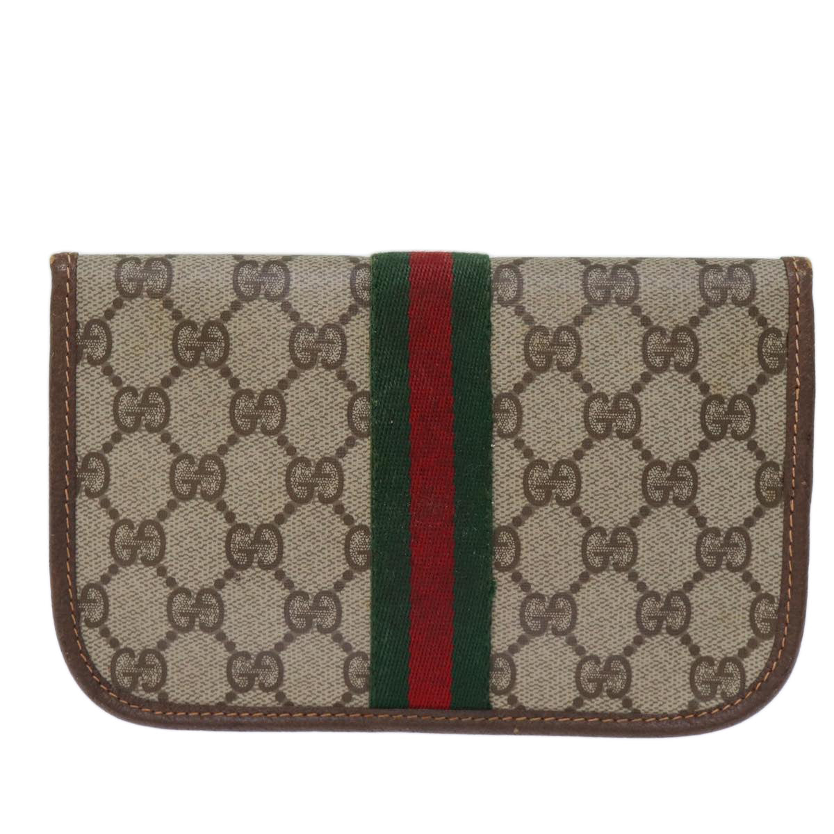 Gucci Sherry Beige Leather Clutch Bag ()