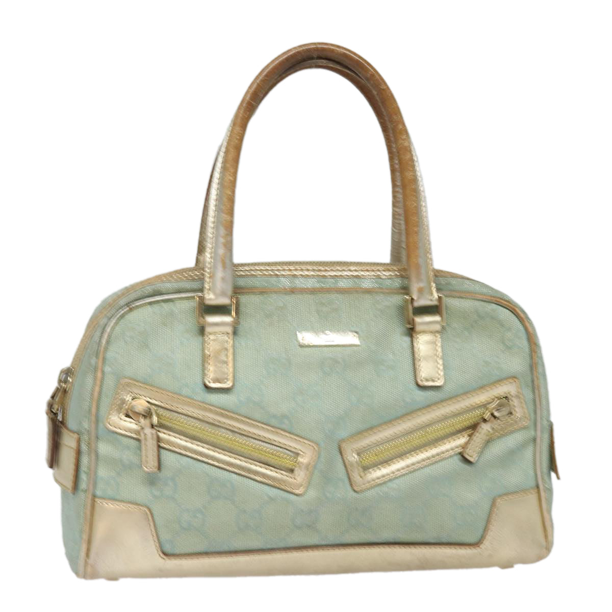 Gucci Bowling Blue Canvas Handbag ()