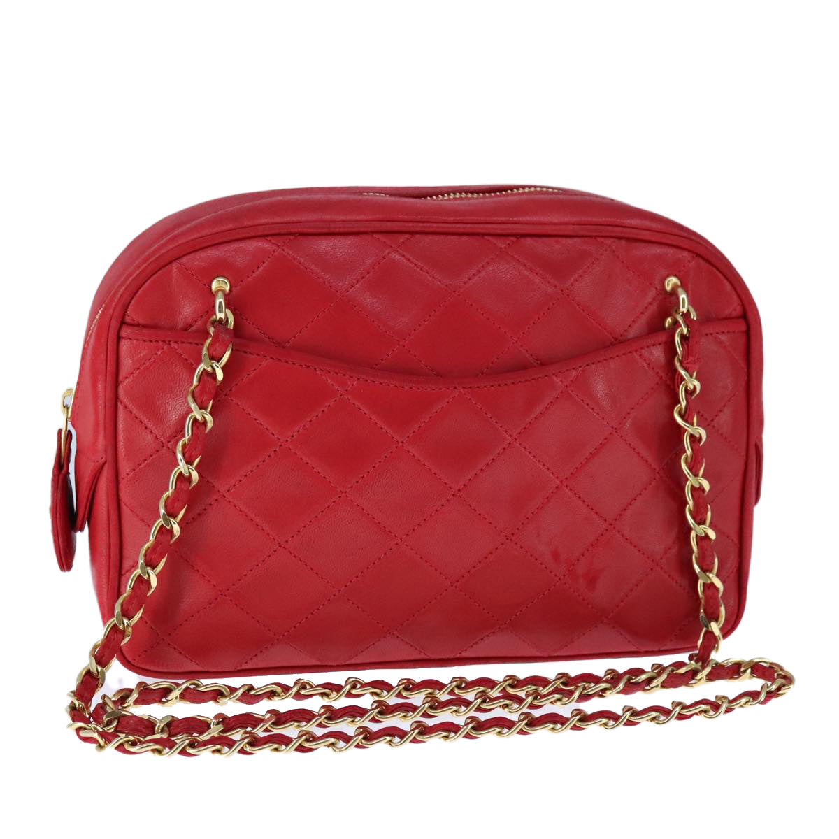 Chanel Camera Red Leather Shoulder Bag ()