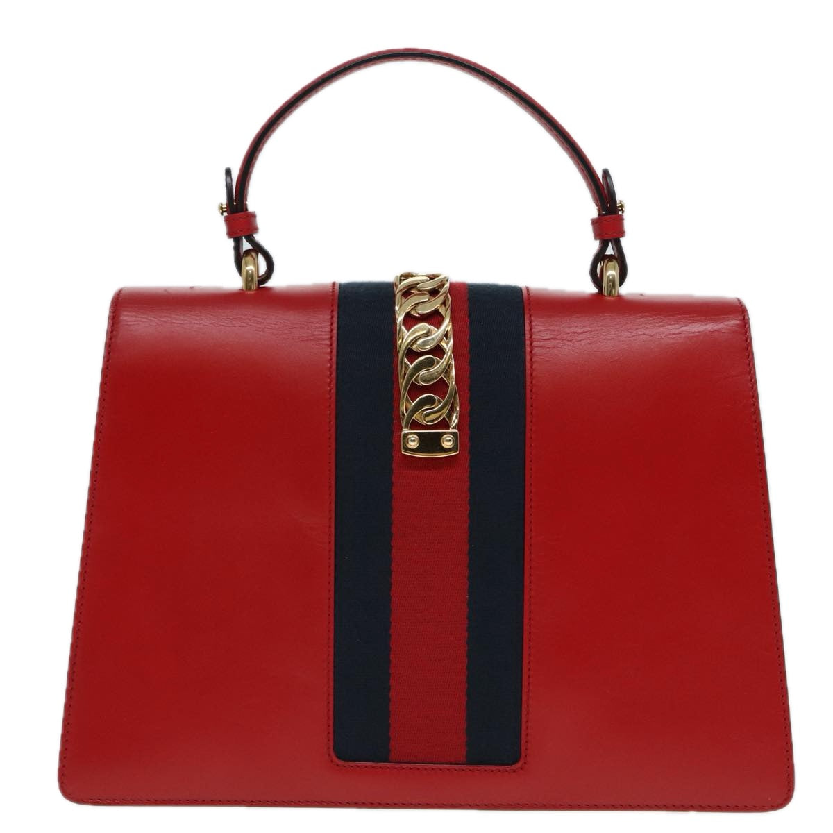 Gucci Sylvie Navy Leather Handbag ()