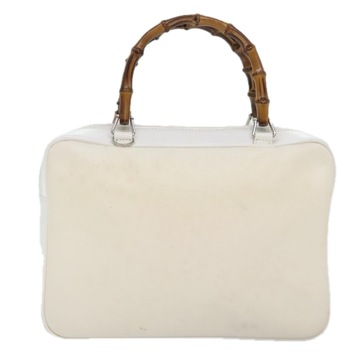 Gucci Bamboo White Leather Handbag ()