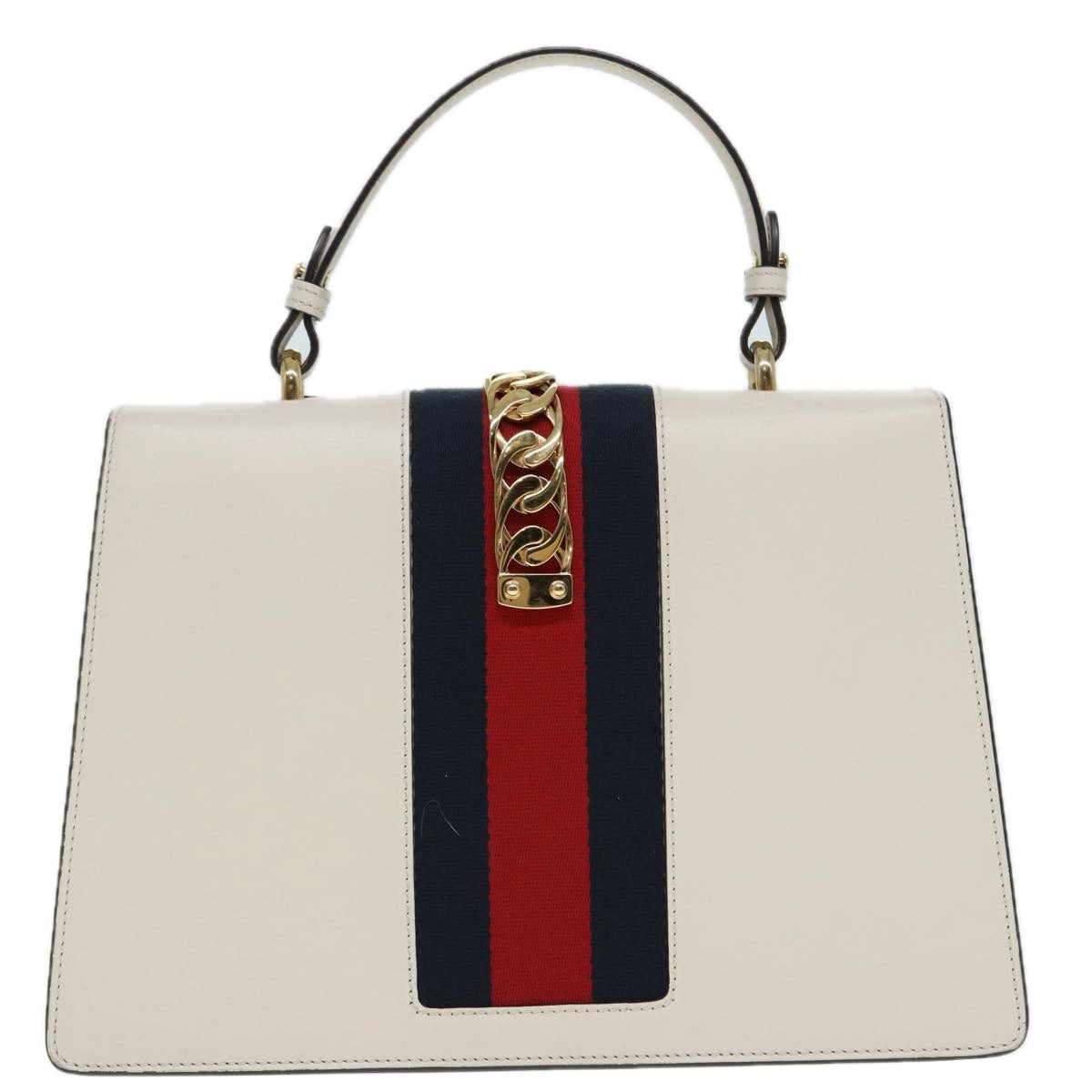 Gucci Sylvie White Leather Handbag ()