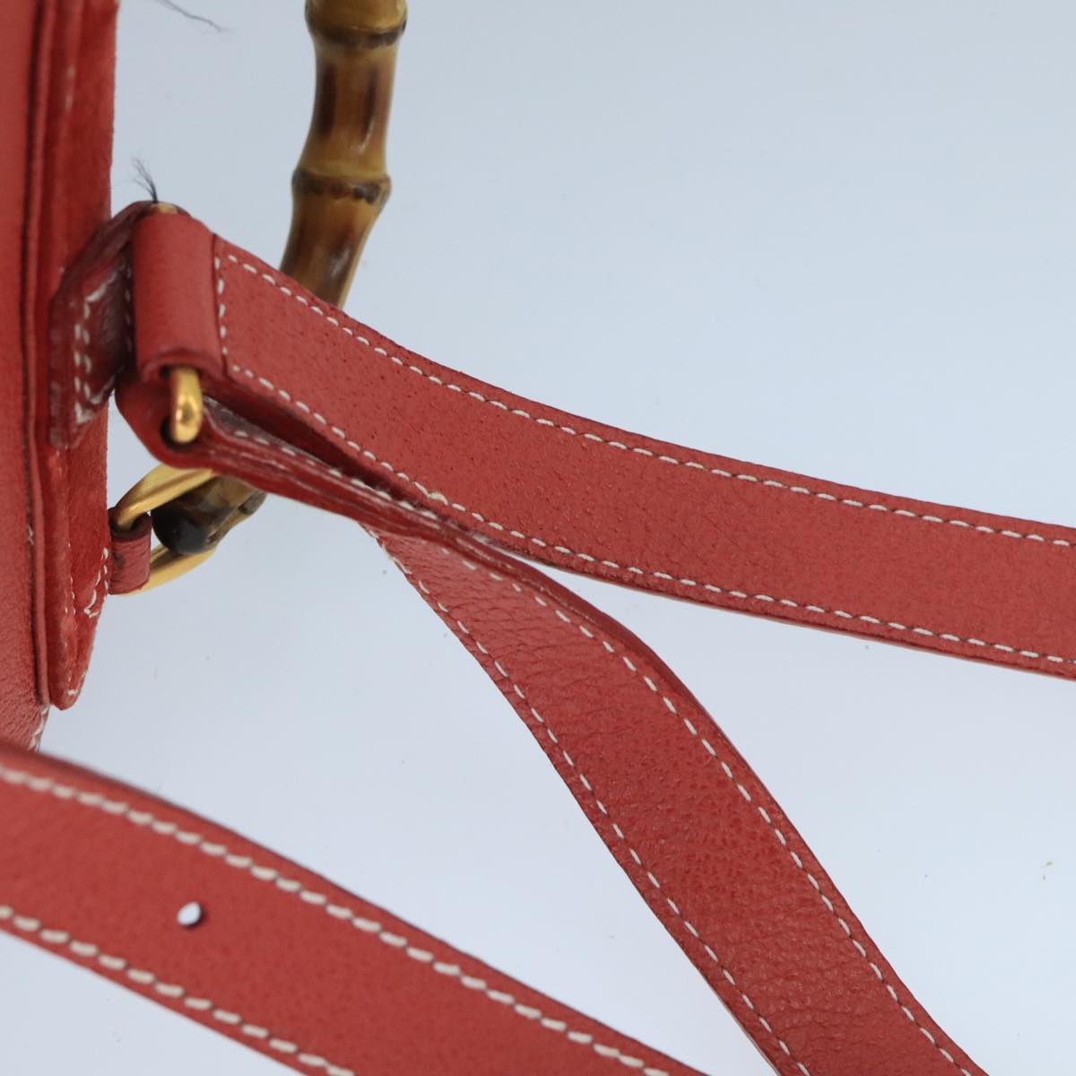 Gucci Bamboo Red Suede Backpack Bag ()