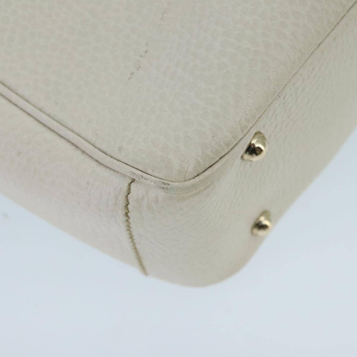 Gucci Bamboo White Leather Handbag ()