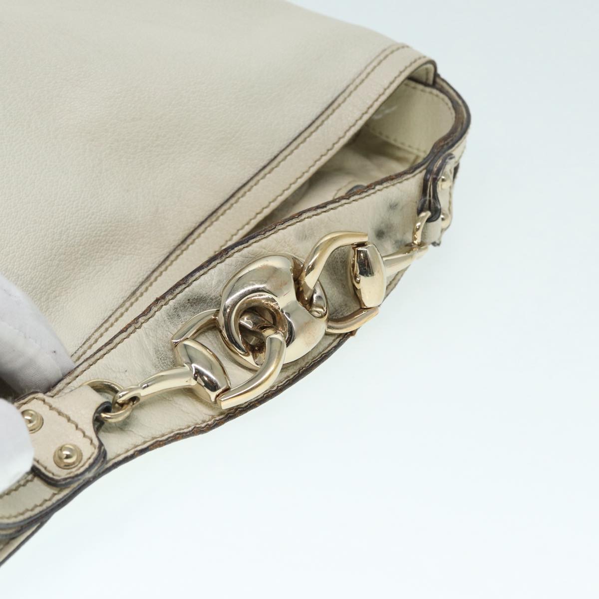 Gucci Hobo Beige Leather Shoulder Bag ()