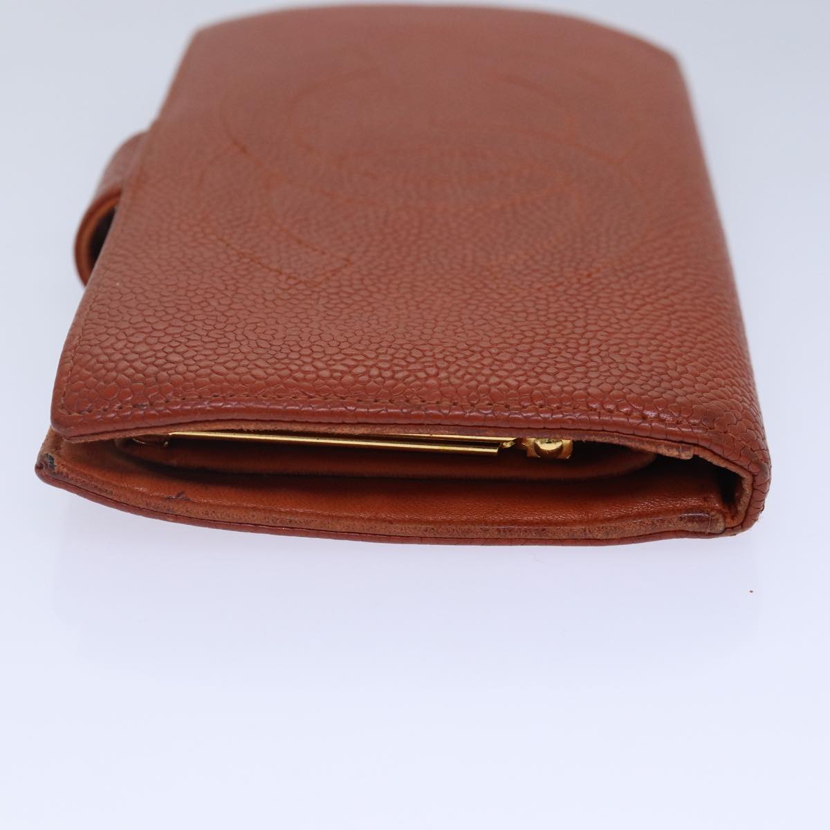 Chanel Porte Carte Orange Leather Wallet  ()