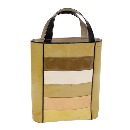 Chanel Beige Patent Leather Handbag ()
