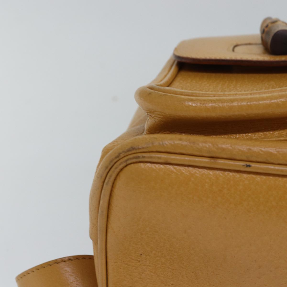 Gucci Bamboo Yellow Leather Backpack Bag ()