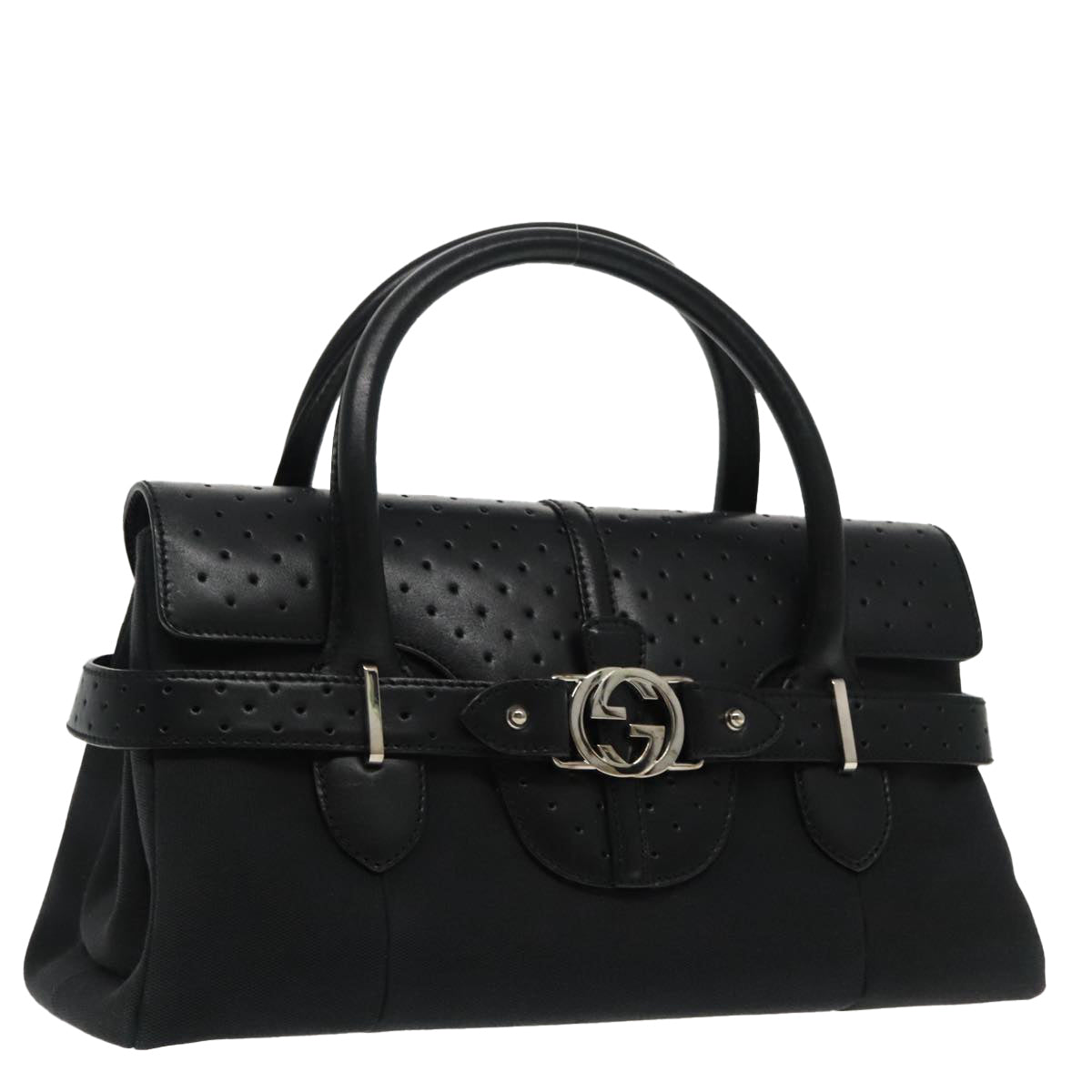 Gucci Interlocking Black Leather Handbag ()