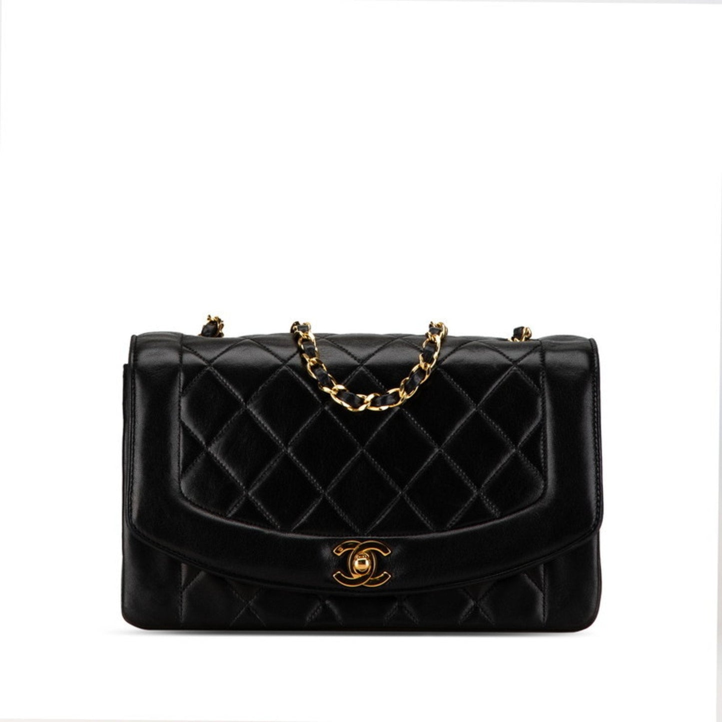 Chanel Black Gold Leather Shoulder Bag ()