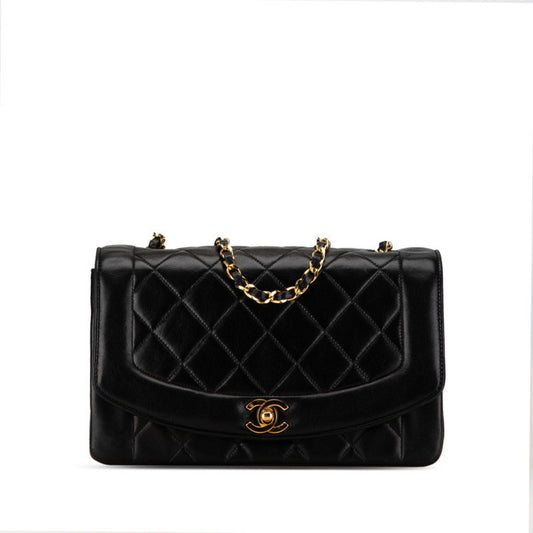 Chanel Black Gold Leather Shoulder Bag ()