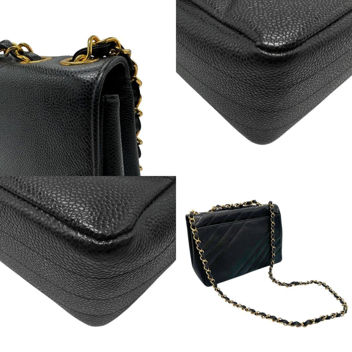 Chanel Black Caviar Leather Shoulder Bag ()