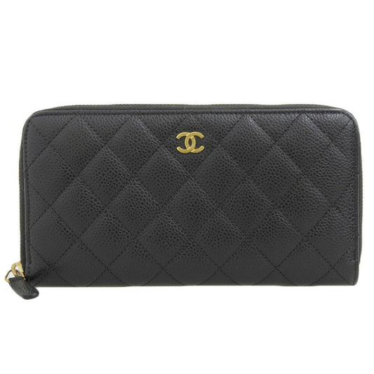 Chanel Black Grained Calfskin Wallet (Bi-Fold) ()