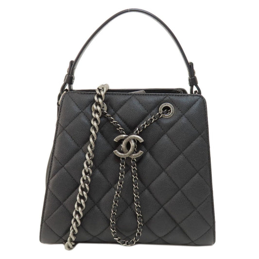 Chanel Black Caviar Leather Handbag ()