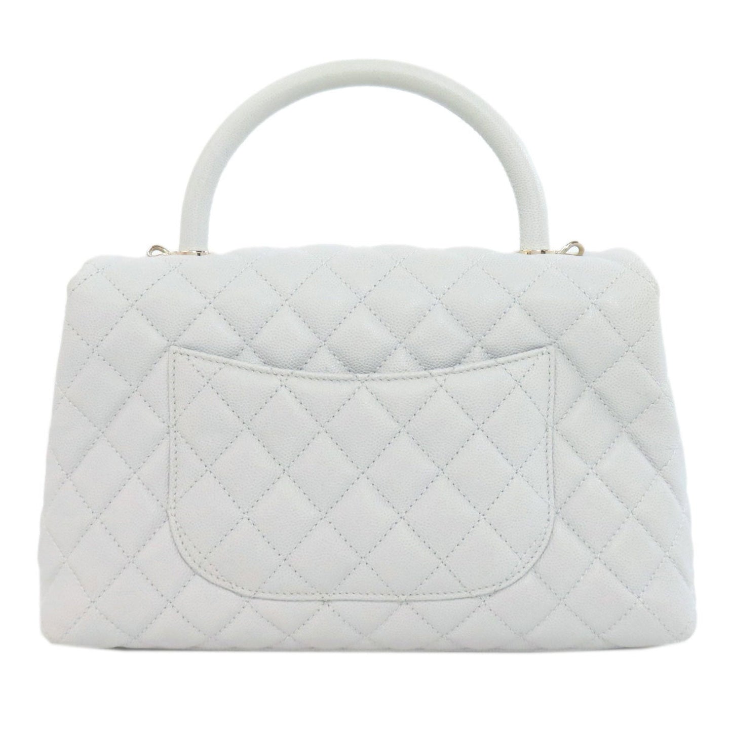 Chanel Caviar Skin Gray Caviar Leather Handbag ()