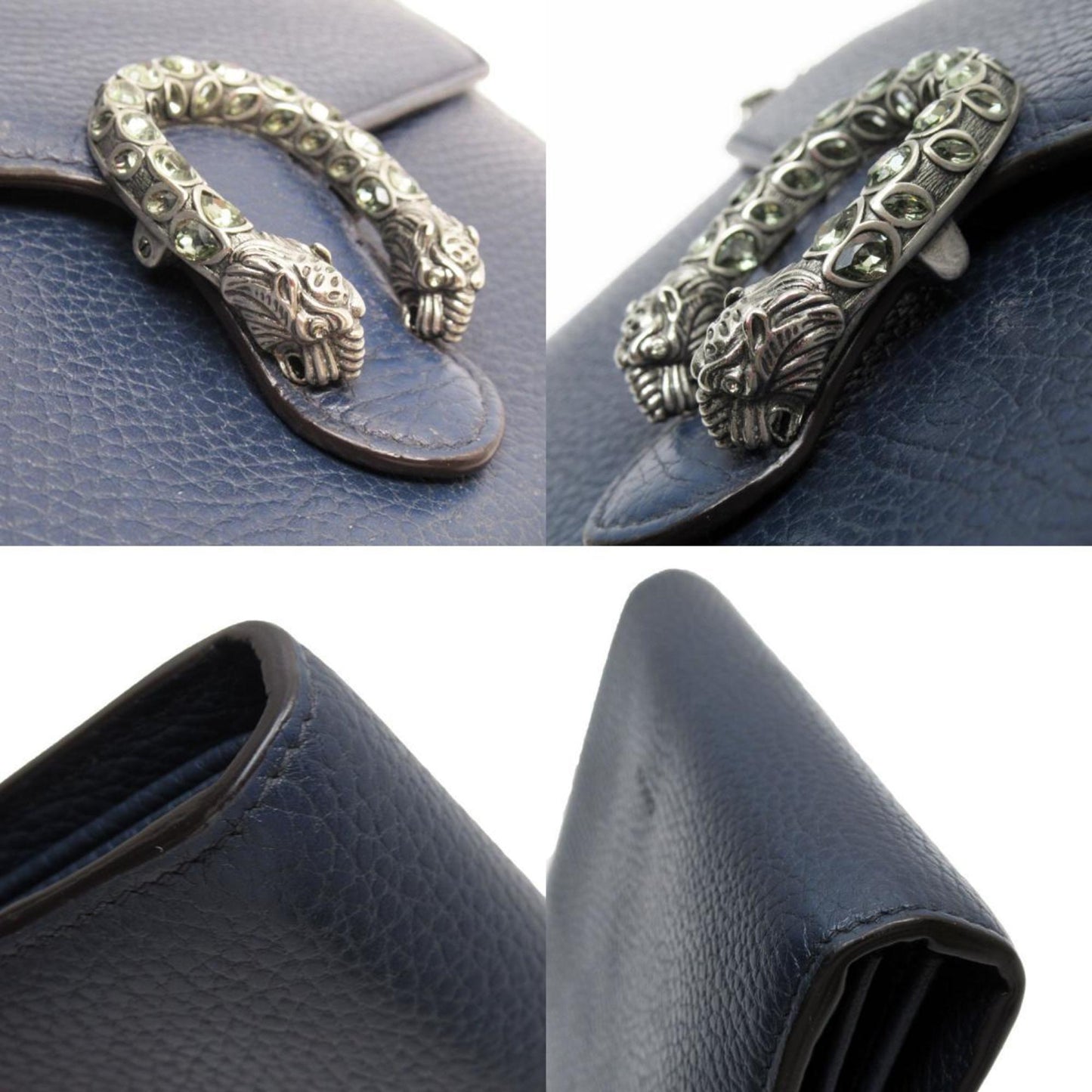 Gucci Navy Leather Coin Purse/Coin Case ()