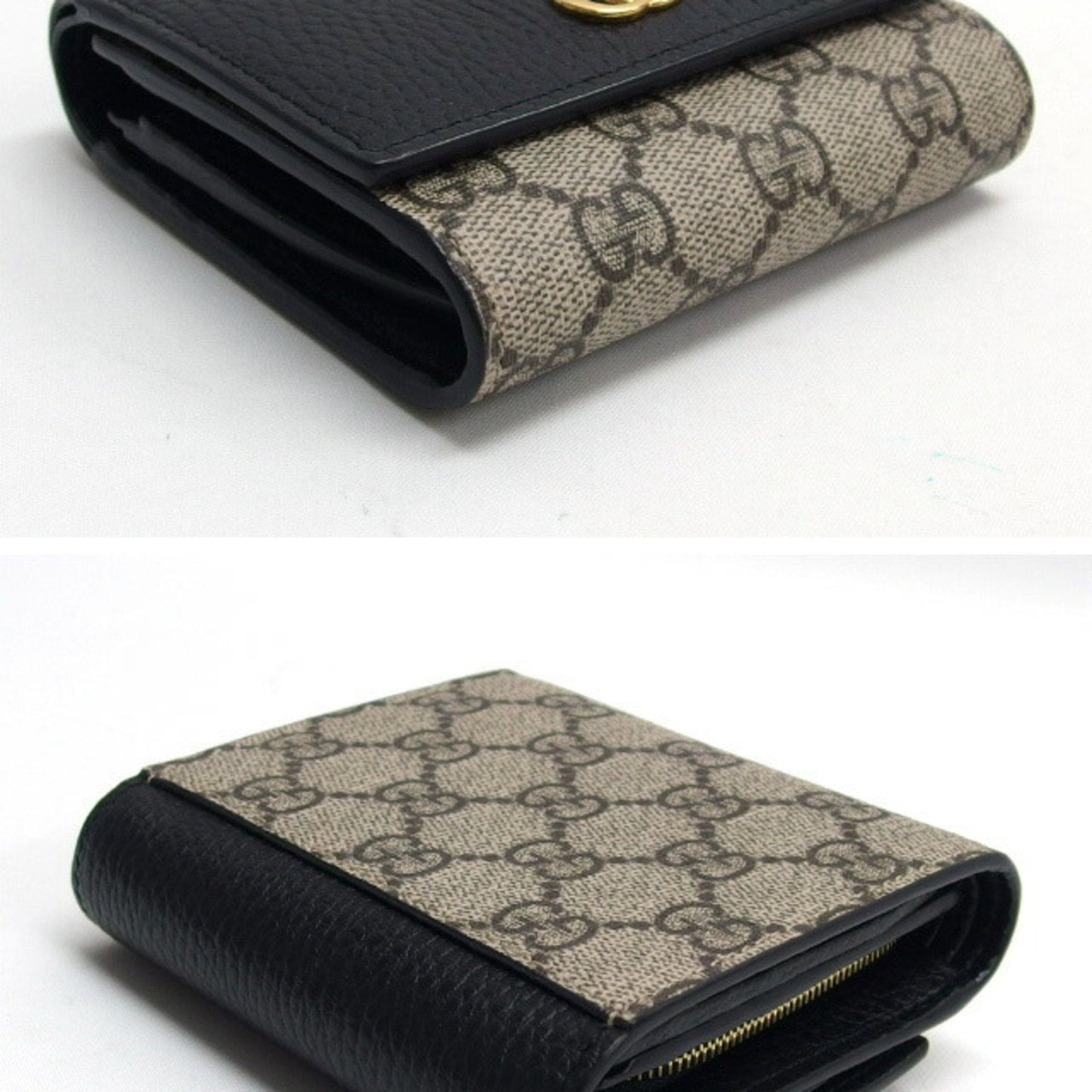 Gucci Beige Black Gg Supreme Leather Wallet (Bi-Fold) ()