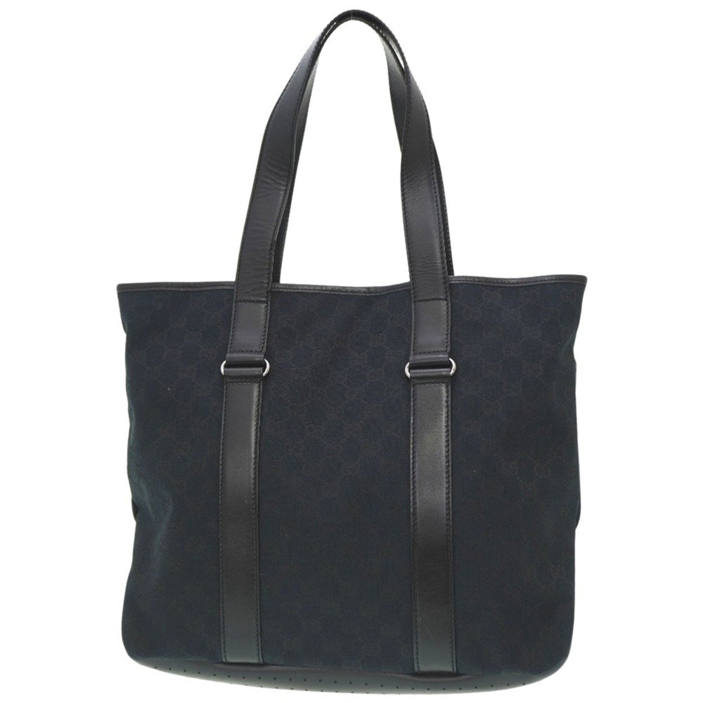 Gucci Gg Canvas Black Gg Canvas Leather Tote Bag ()