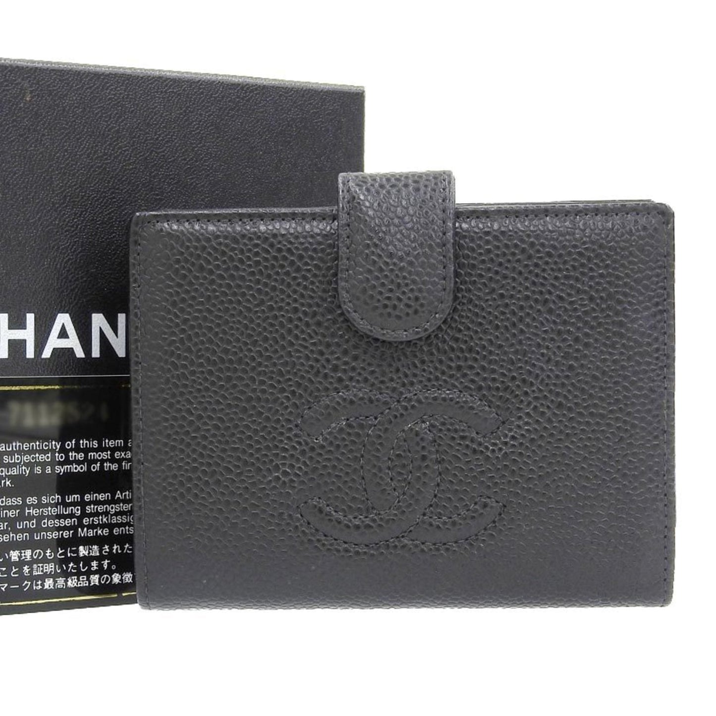 Chanel Black Grained Calfskin Coin Purse/Coin Case ()