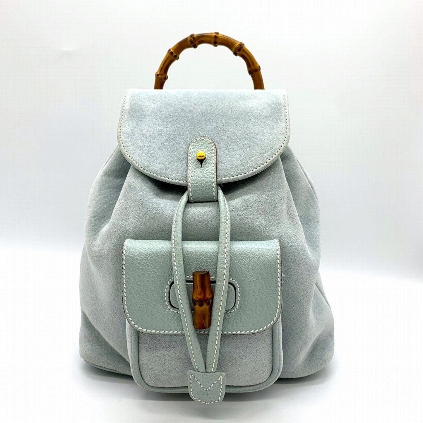 Gucci Blue Suede Leather Backpack ()