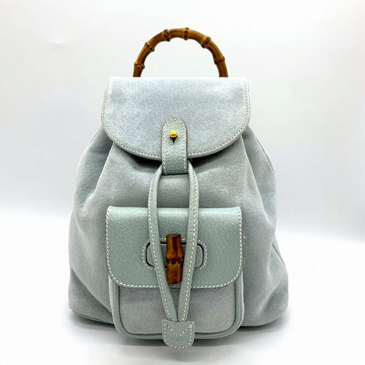 Gucci Blue Suede Leather Backpack ()