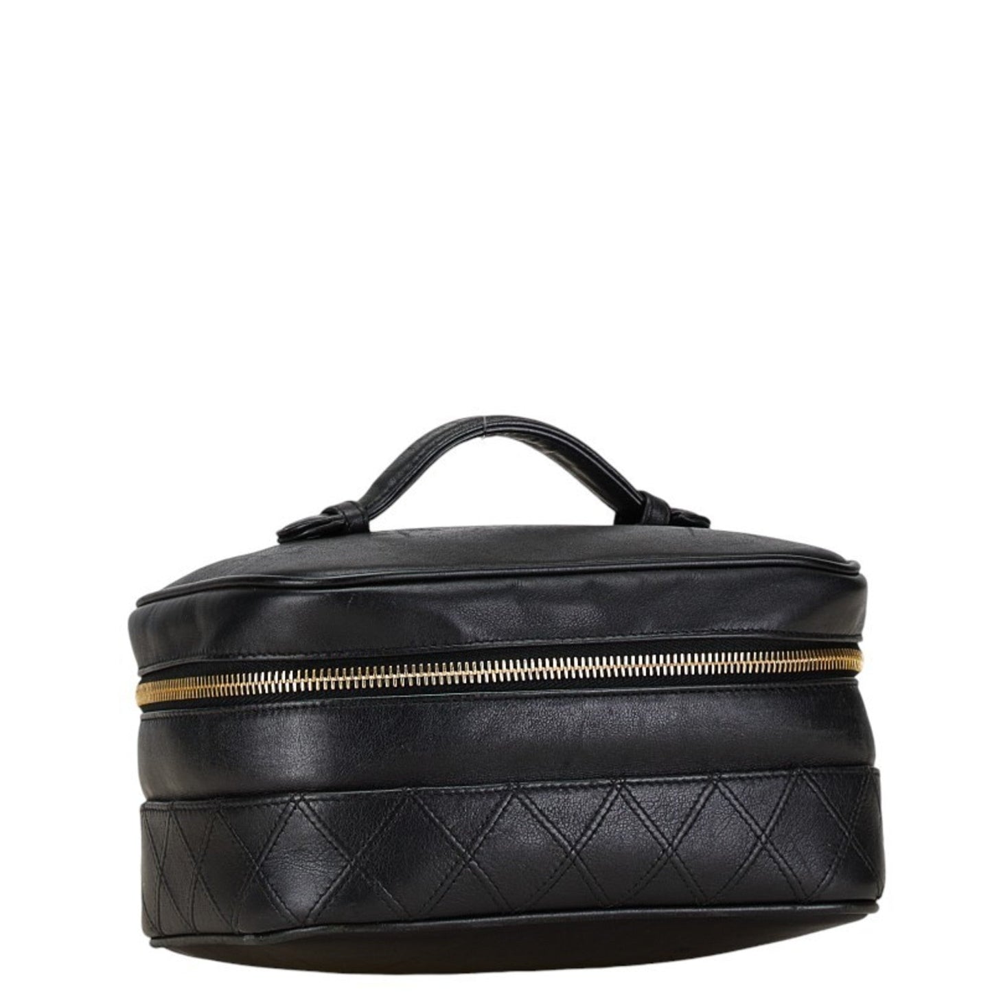 Chanel Black Leather Handbag Vanity Bag ()