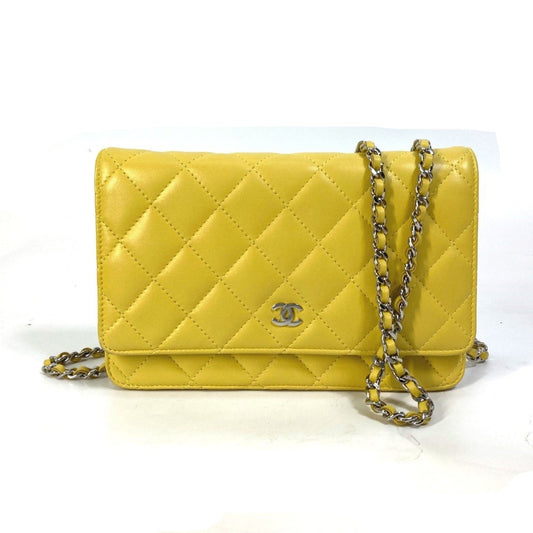 Chanel Yellow Leather Shoulder Bag ()