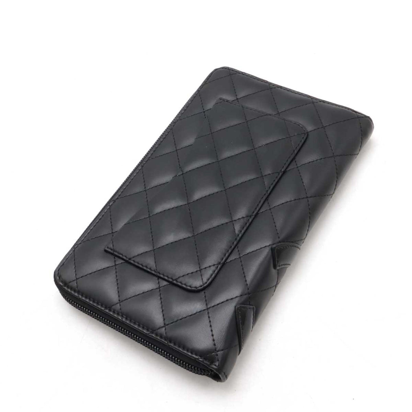 Chanel Black Pink Cambon Ligne Long Wallet (Bi-Fold) ()