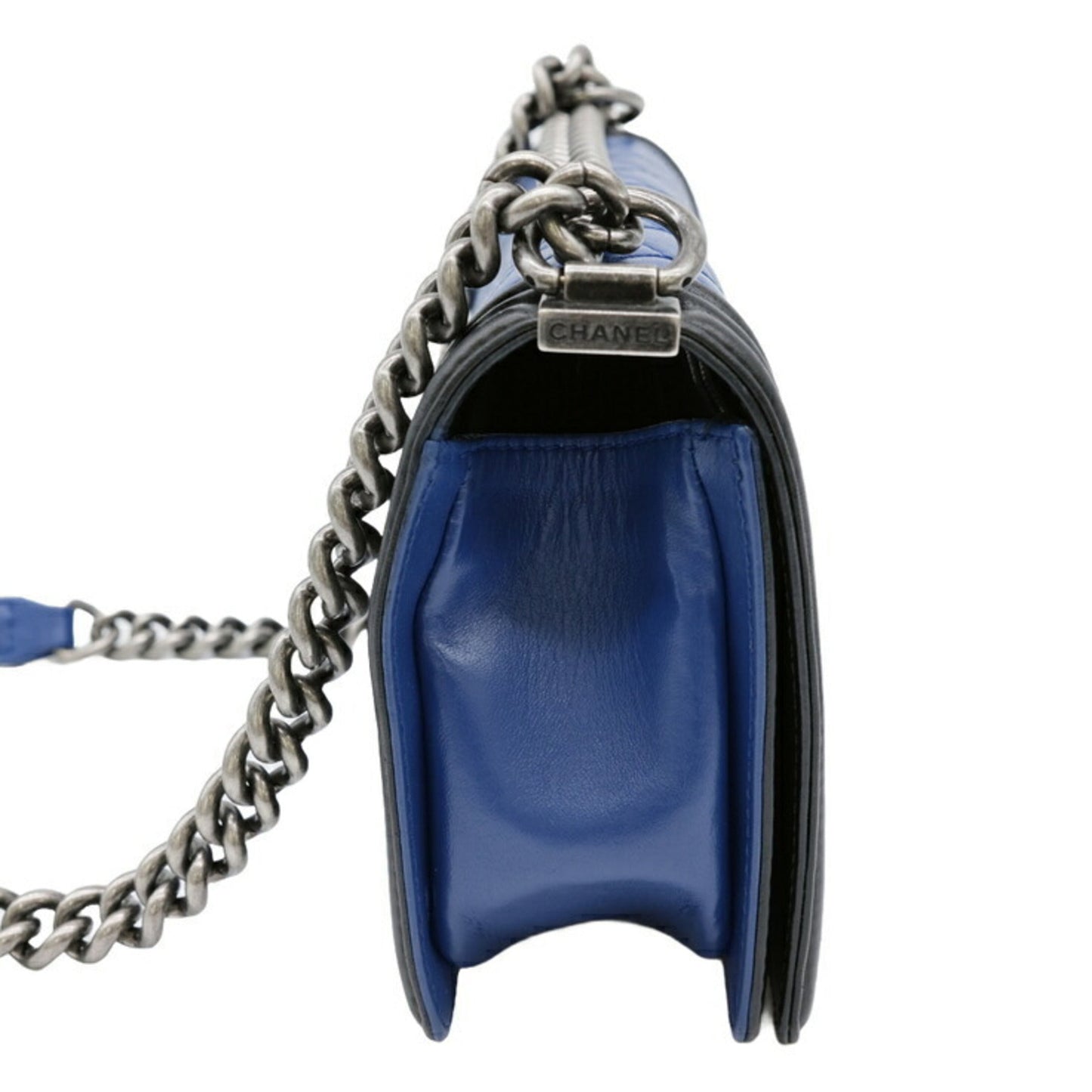 Chanel Black Blue Leather Shoulder Bag ()